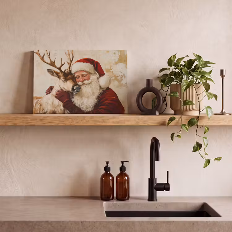 Kerstman - Rendier - Kerst - Christmas canvas 2cm klein -closeup_print_DE