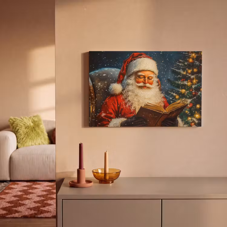 Kerstman - Kerst - Winter - Kerstboom canvas 2cm klein -sfeer1