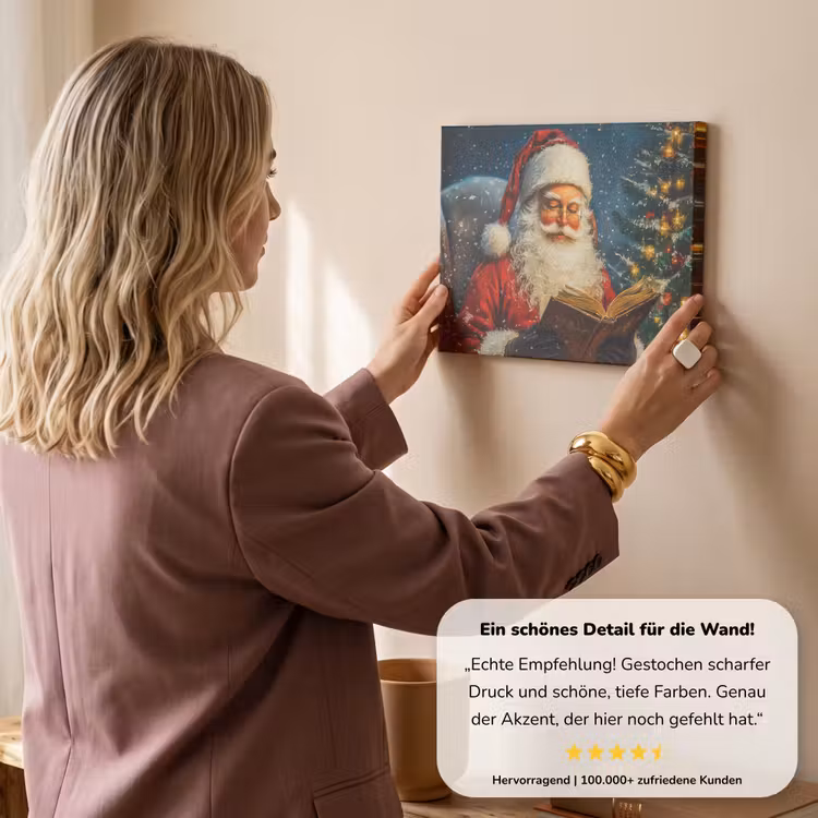 Kerstman - Kerst - Winter - Kerstboom canvas 2cm klein -sfeer3