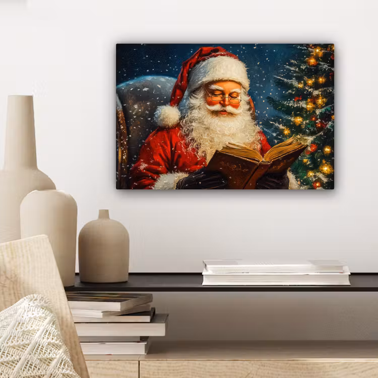 Kerstman - Kerst - Winter - Kerstboom canvas 2cm klein -closeup_print_DE