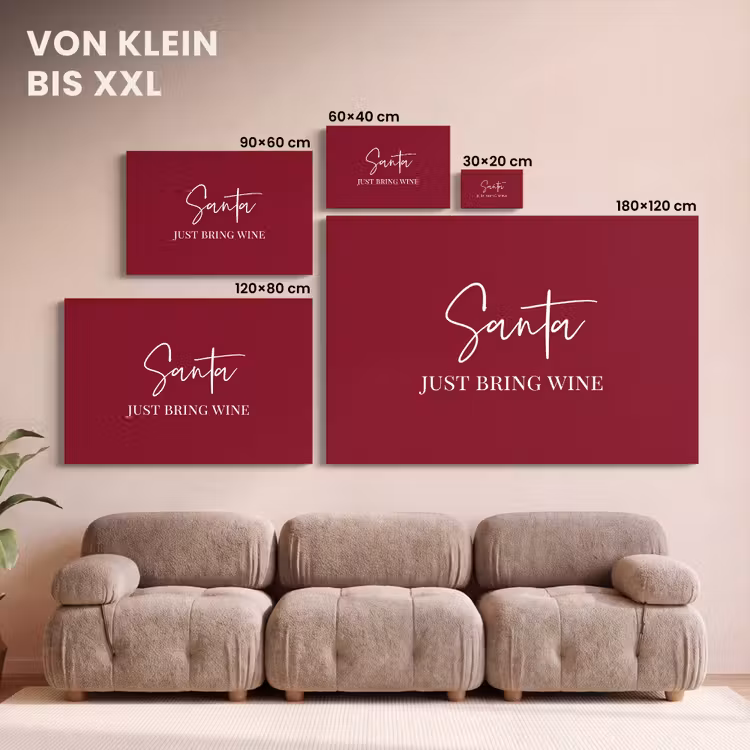 Santa - Wine - Rood - Kerst - Kerstman canvas 2cm klein -Xsfeer8_DE