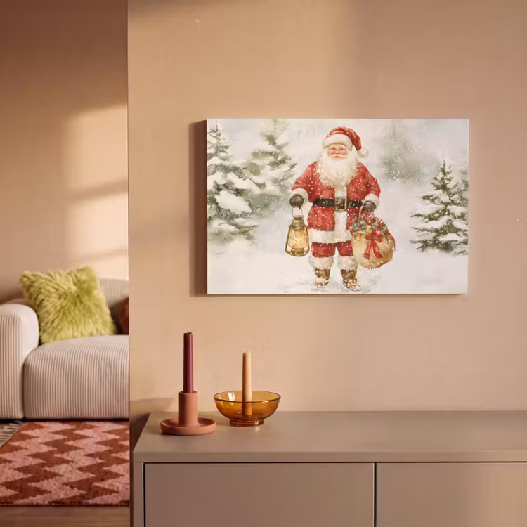 Kerstman- Winter - Sneeuw - Wit - Rood canvas 2cm klein -sfeer1