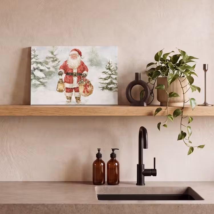 Kerstman- Winter - Sneeuw - Wit - Rood canvas 2cm klein -sfeer6