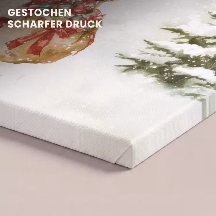 Kerstman- Winter - Sneeuw - Wit - Rood canvas 2cm klein -uniquesellingpoint_afwerking-onlywow_DE