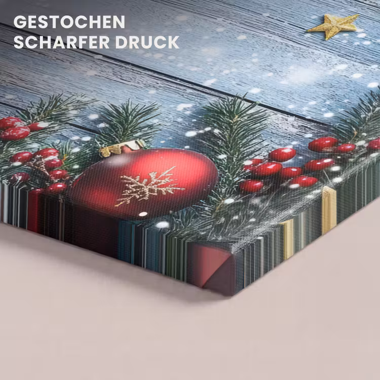 Kerstomlijsting - Sneeuw - Meerkleurig canvas 2cm klein -uniquesellingpoint_afwerking-onlywow_DE