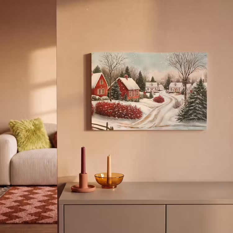 Kerstsfeer - Landelijk - Rood canvas 2cm klein -sfeer1