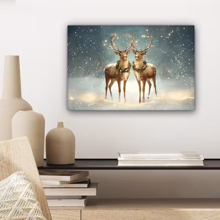 Kerstmagie - Winterwoud - Rendier canvas 2cm klein -closeup_print_DE