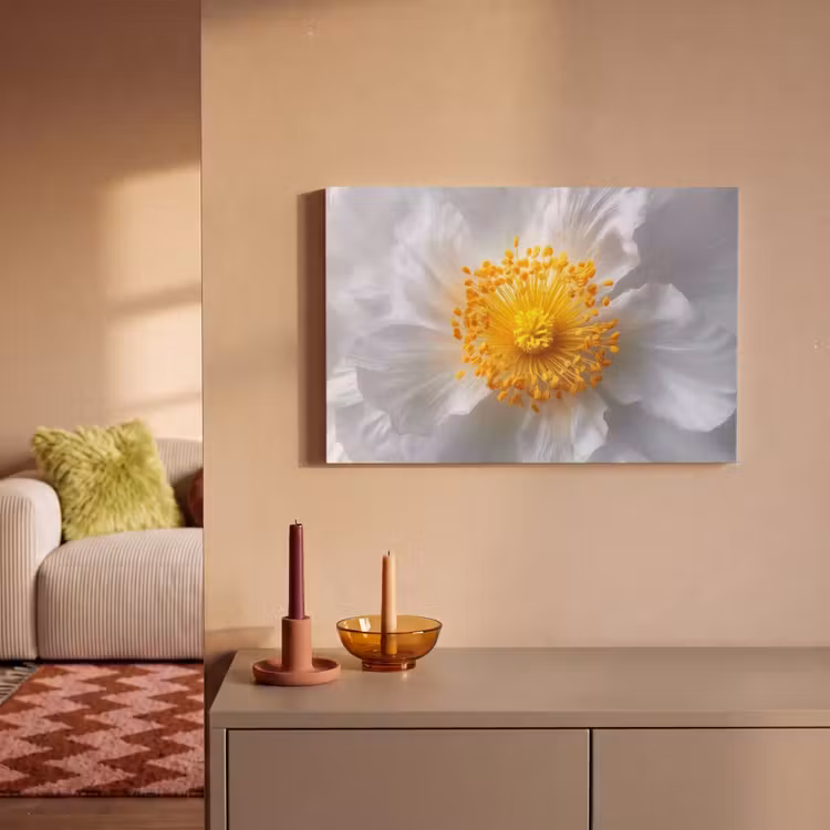 Wit - Bloem - Elegant canvas 2cm klein -sfeer1