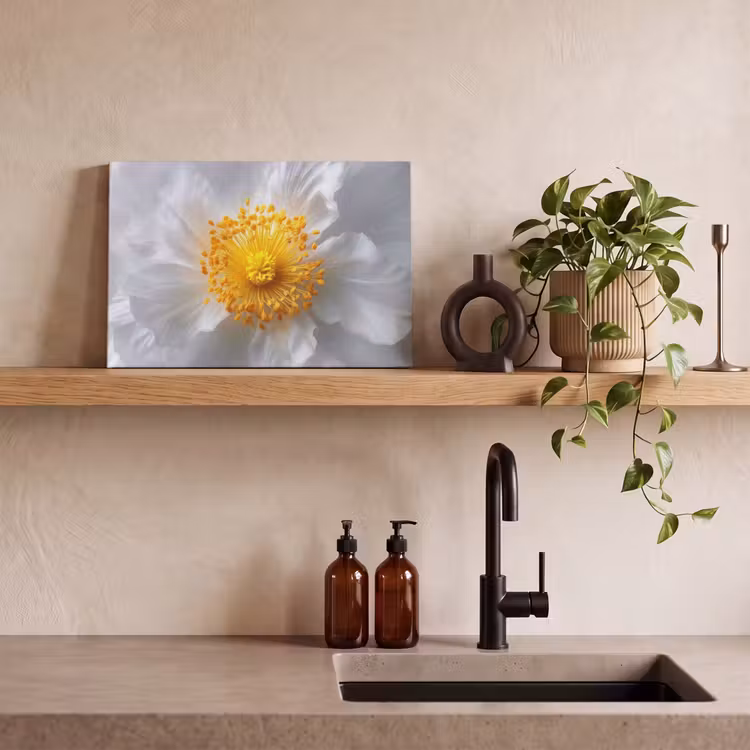 Wit - Bloem - Elegant canvas 2cm klein -sfeer3