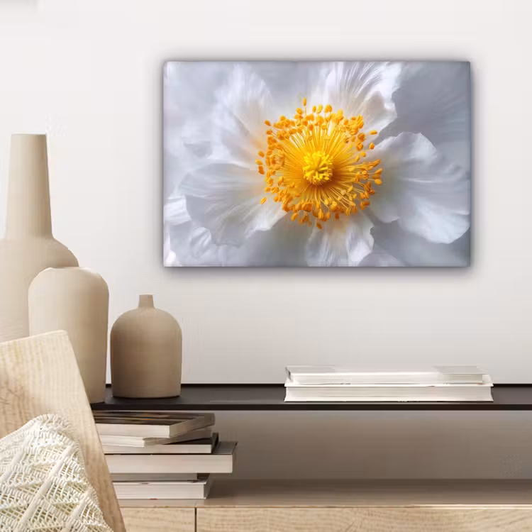 Wit - Bloem - Elegant canvas 2cm klein -sfeer6
