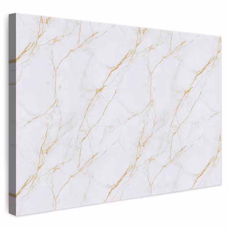 Wit - Marmer - Goud - Luxueus canvas 2cm klein 34 -3d