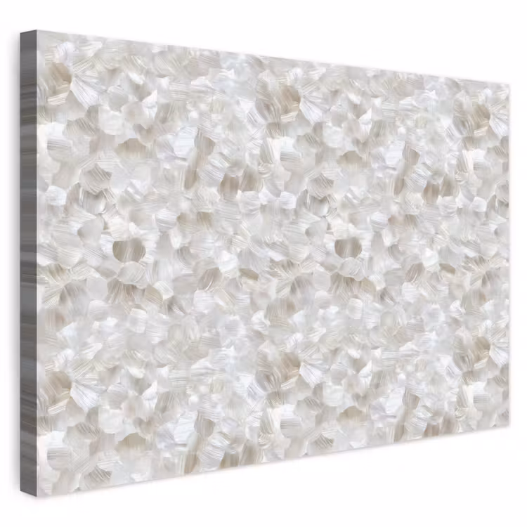 Wit - Penseelstreken - Reliëfeffect canvas 2cm klein 34 -3d