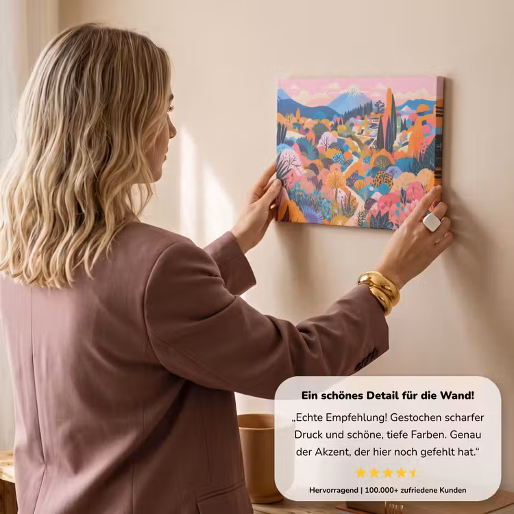 Witte bergtop - Modern - Kleurrijk canvas 2cm klein -sfeer3