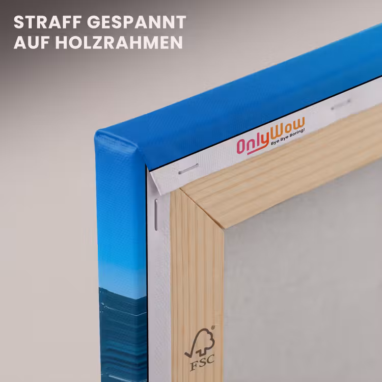 Golf - Oceaan - Brekend - Water - Blauw canvas 2cm klein -uniquesellingpoint_afwerking-onlywow_DE