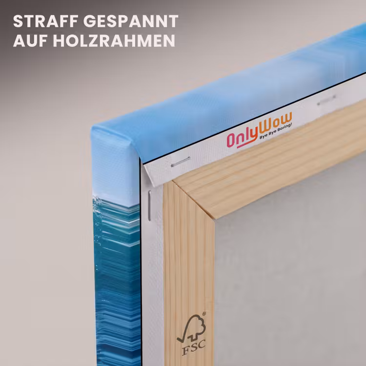 Golf - Oceaan - Water - Dynamisch - Blauw canvas 2cm klein -uniquesellingpoint_afwerking-onlywow_DE