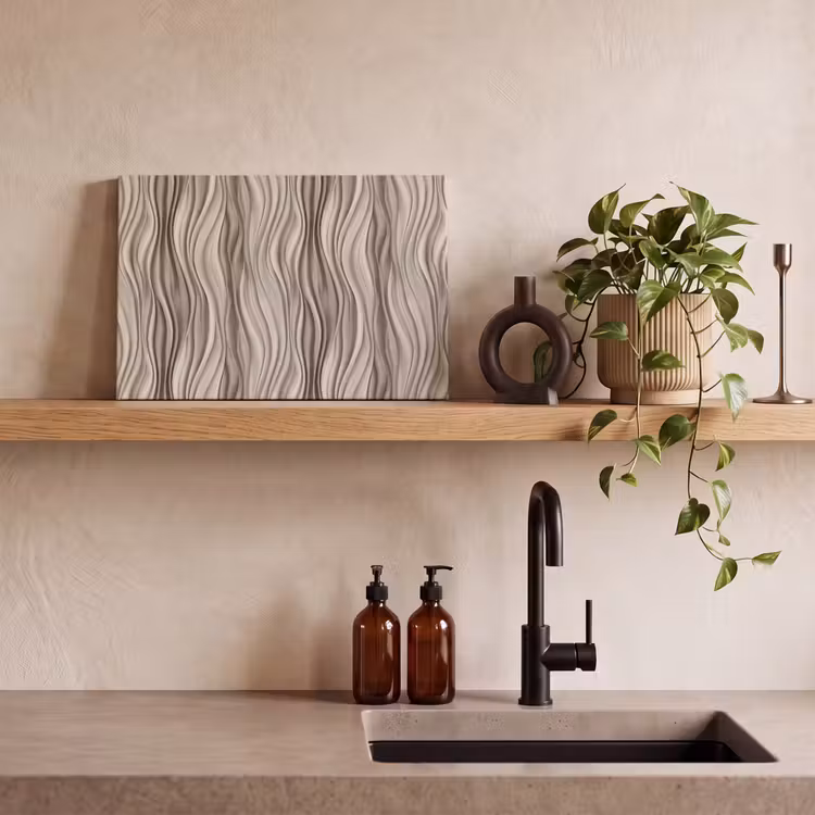 Golven - 3D - Crème canvas 2cm klein 34 -sfeer3