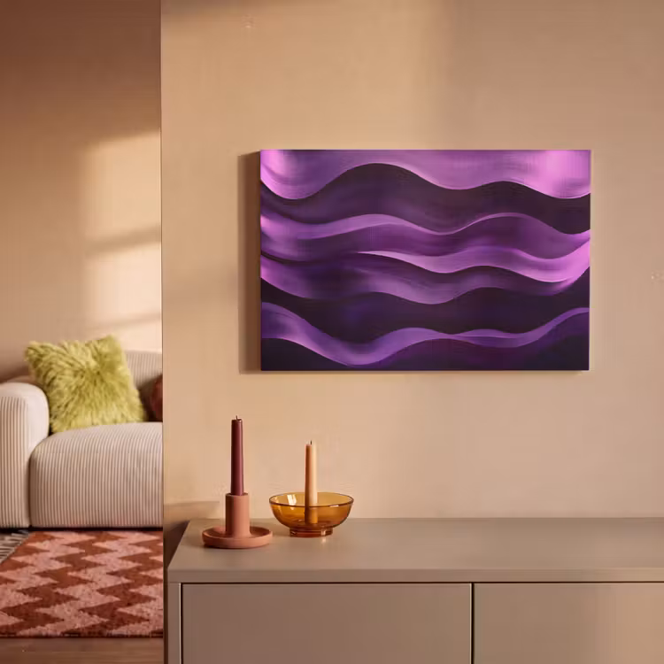 Golven - Abstract - Paars canvas 2cm klein -sfeer1