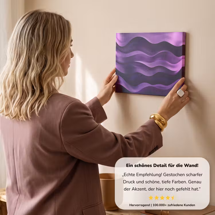 Golven - Abstract - Paars canvas 2cm klein -sfeer3