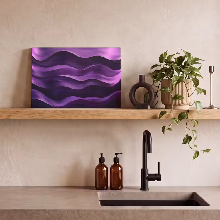 Golven - Abstract - Paars canvas 2cm klein -sfeer6