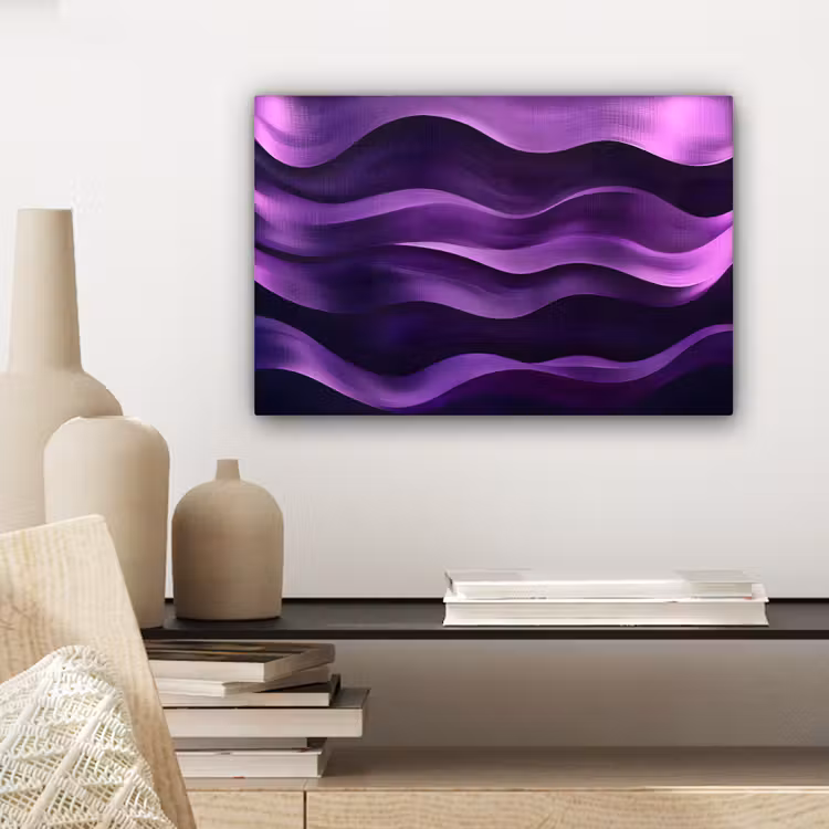 Golven - Abstract - Paars canvas 2cm klein -closeup_print_DE