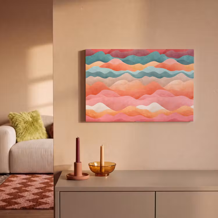 Golven - Kleurrijk - Abstract canvas 2cm klein -sfeer1
