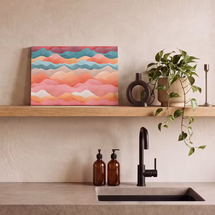 Golven - Kleurrijk - Abstract canvas 2cm klein -closeup_print_DE