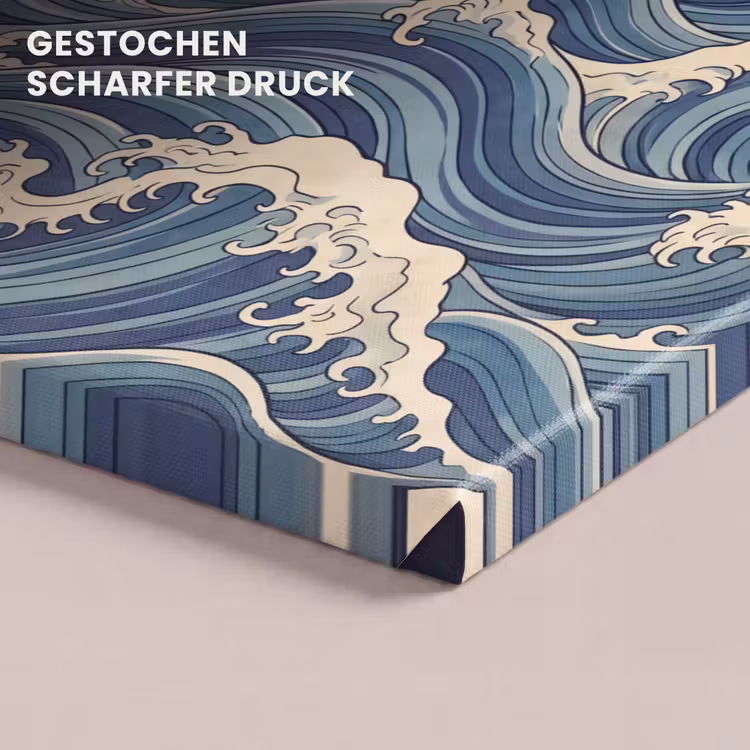 Golven - Zee - Natuur - Abstract - Blauw canvas 2cm klein -closeup_print_DE