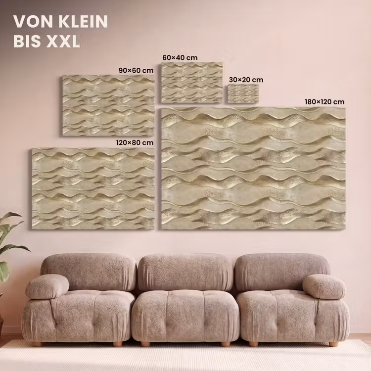 Golven - Patroon - Goud canvas 2cm klein 34 -Xsfeer8_DE
