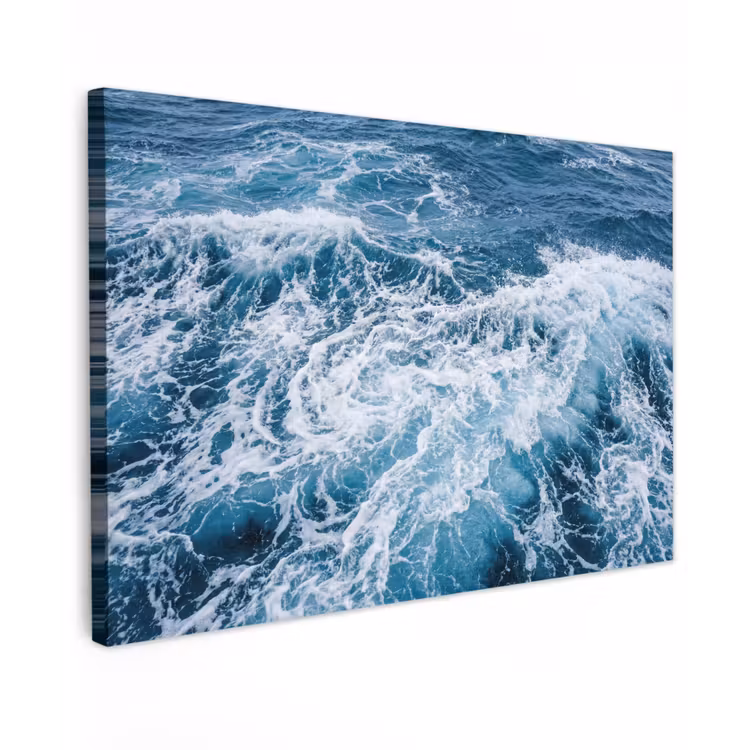 Golven - Oceaan - Blauw canvas 2cm klein -z3d