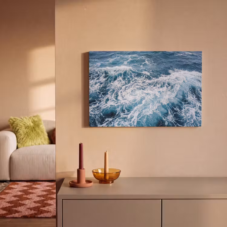 Golven - Oceaan - Blauw canvas 2cm klein -sfeer1