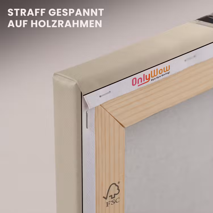 Golven - Penseelstreken - Beige - Minimalistisch canvas 2cm klein -uniquesellingpoint_afwerking-onlywow_DE
