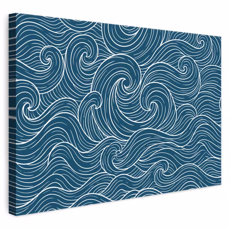 Golven - Spiraal - Water - Abstract - Blauw canvas 2cm klein -3d