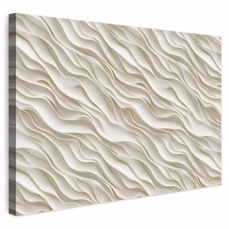 Golven - Wit - Minimalistisch canvas 2cm klein 34 -3d