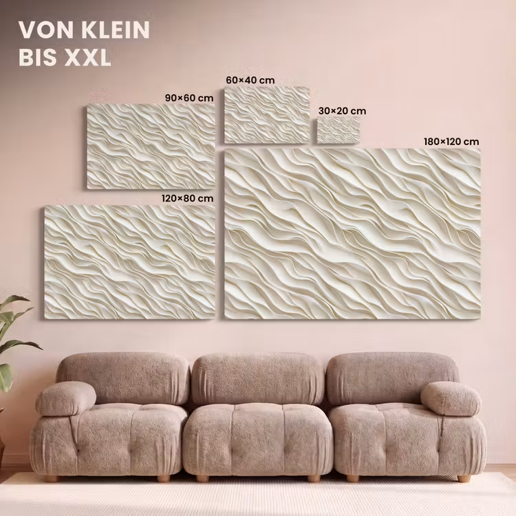 Golven - Wit - Minimalistisch canvas 2cm klein 34 -Xsfeer8_DE