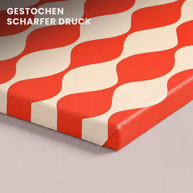 Golvend patroon - Retro - Rood - Beige canvas 2cm klein 34 -closeup_print_DE