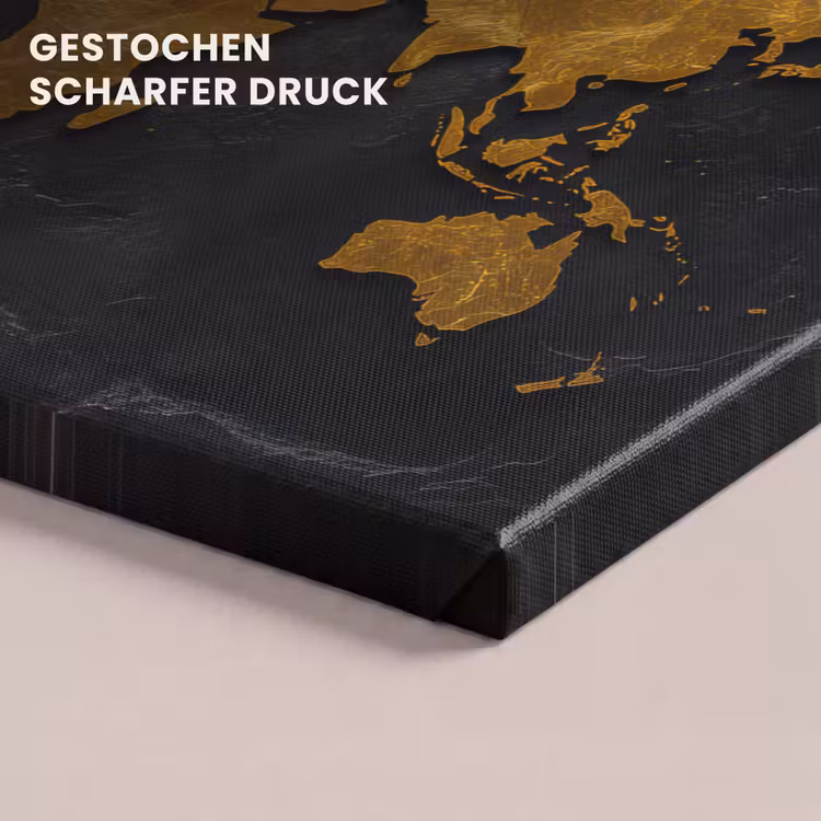 Wereldkaart - Goud - Steen canvas 2cm klein -uniquesellingpoint_afwerking-onlywow_DE