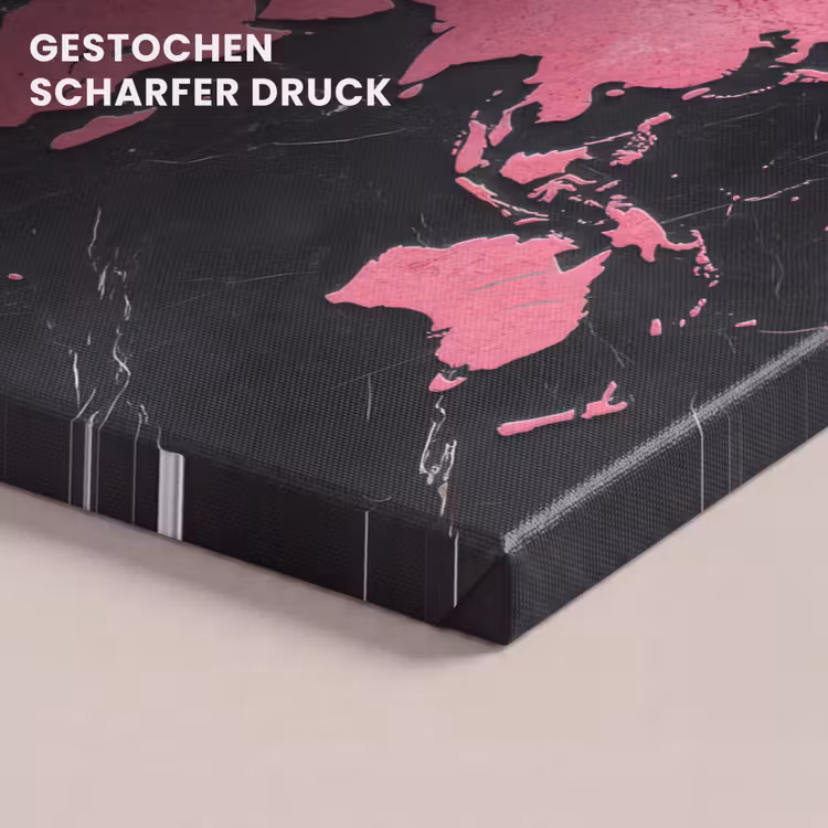 Wereldkaart - Roze - Marmer canvas 2cm klein -uniquesellingpoint_afwerking-onlywow_DE