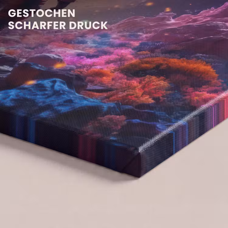 Ruimte - Astronaut - Neon - Sterren canvas 2cm klein -closeup_print_DE