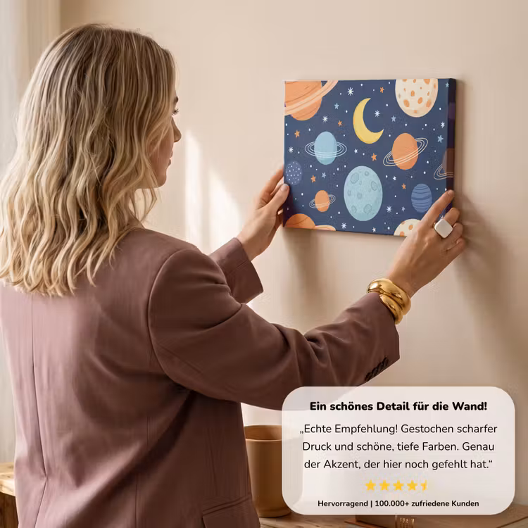Ruimte - Planeten - Kleurrijk canvas 2cm klein -sfeer3