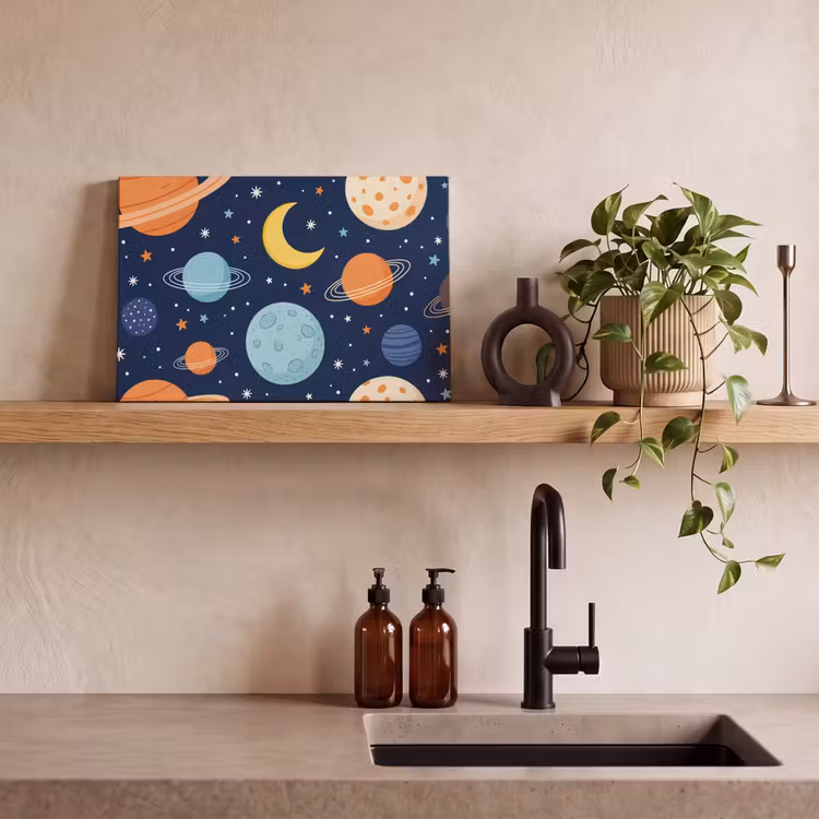 Ruimte - Planeten - Kleurrijk canvas 2cm klein -closeup_print_DE