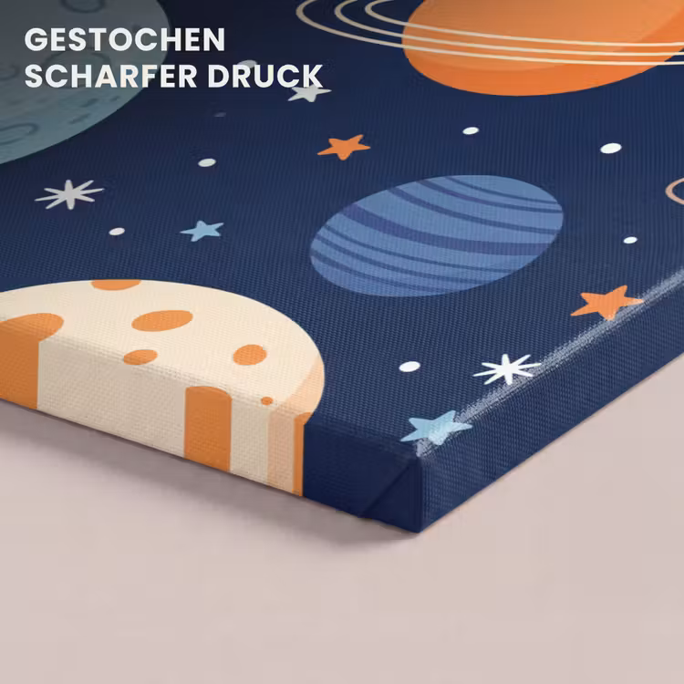 Ruimte - Planeten - Kleurrijk canvas 2cm klein -uniquesellingpoint_afwerking-onlywow_DE
