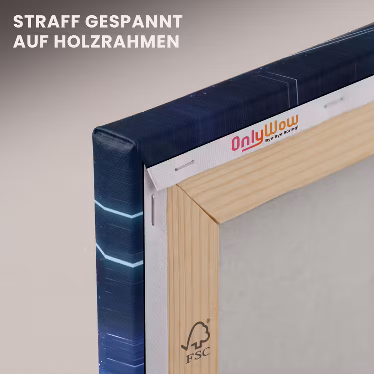 Ruimte - Zonnestelsel - Blauw canvas 2cm klein -uniquesellingpoint_afwerking-onlywow_DE