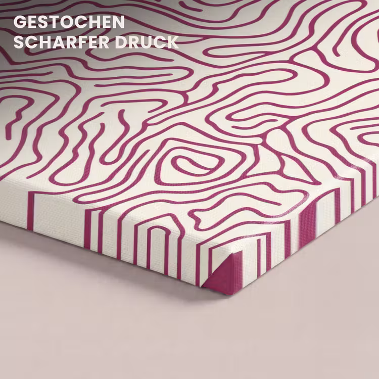 Kronkelende lijn - Magenta - Crème canvas 2cm klein 34 -closeup_print_DE