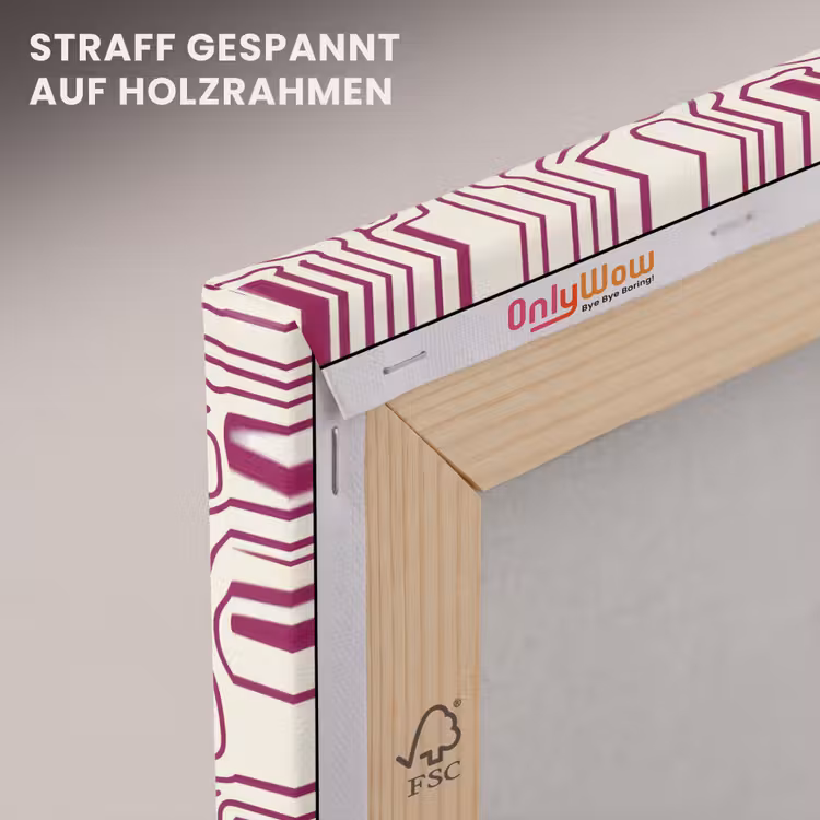 Kronkelende lijn - Magenta - Crème canvas 2cm klein 34 -uniquesellingpoint_afwerking-onlywow_DE