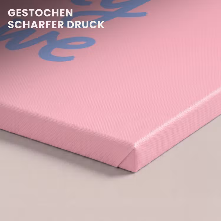 How lucky are we - Klavervier - Roze - Blauw canvas 2cm klein -closeup_print_DE