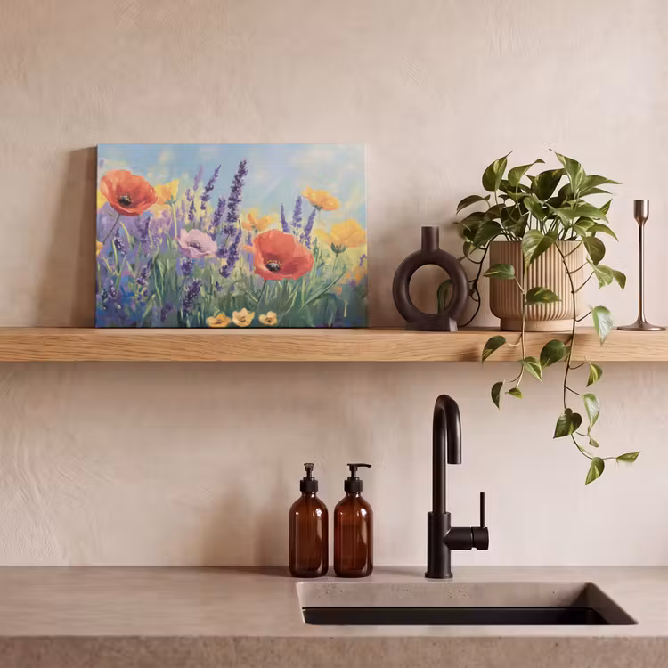 Weide - Bloemen - Kleurrijk canvas 2cm klein -sfeer3