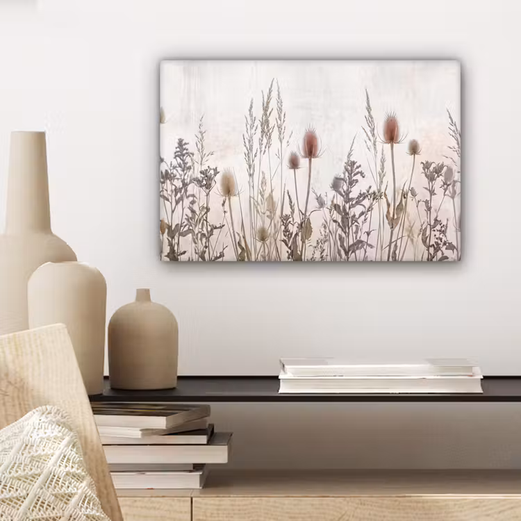 Weidebloemen - Design - Sepia canvas 2cm klein -sfeer6