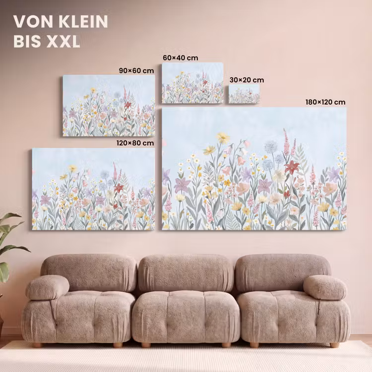 Weidebloemen - Illustratie - Kleurrijk canvas 2cm klein -Xsfeer8_DE