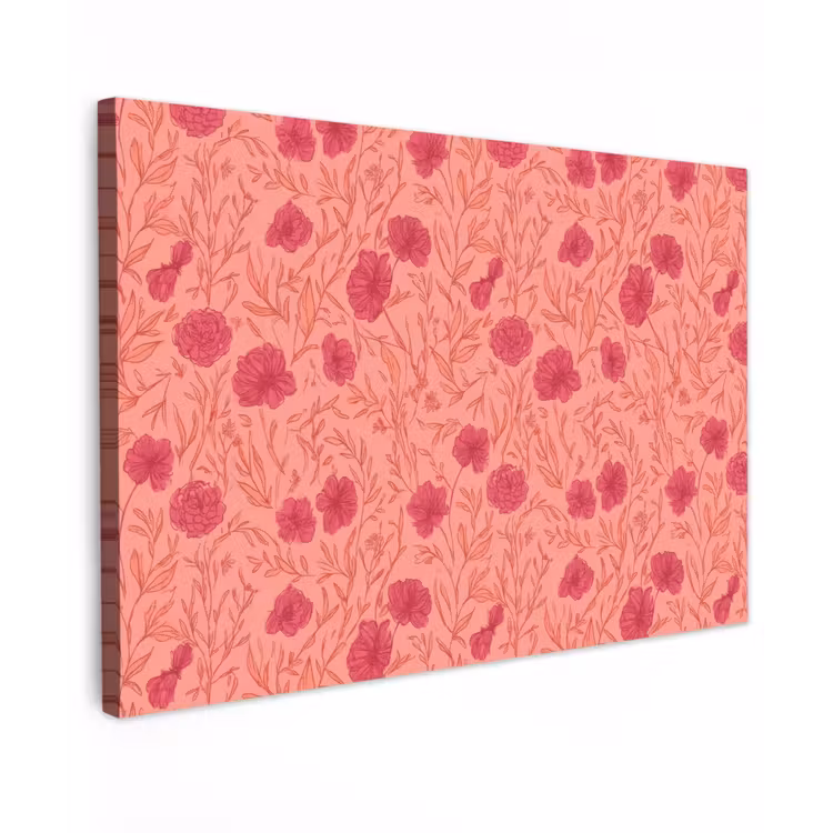 Weidebloemen - Romantisch - Roze canvas 2cm klein 34 -z3d