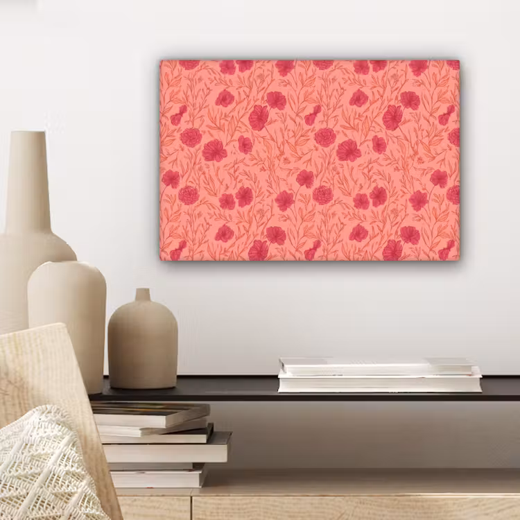 Weidebloemen - Romantisch - Roze canvas 2cm klein 34 -sfeer6